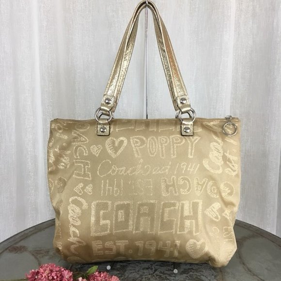 Coach Poppy Story Patch Glam Tote Bag - Picture 3 of 13